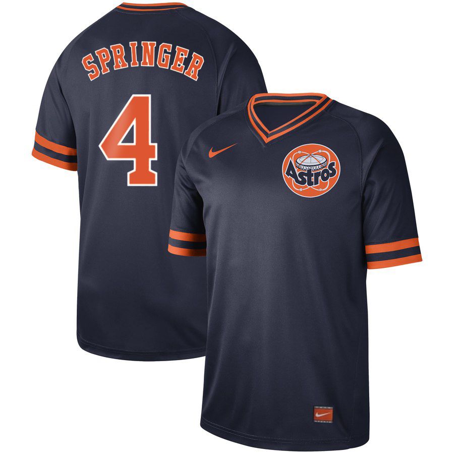 Men Houston Astros #4 Springer Dark blue Nike Cooperstown Collection Legend V-Neck MLB Jersey